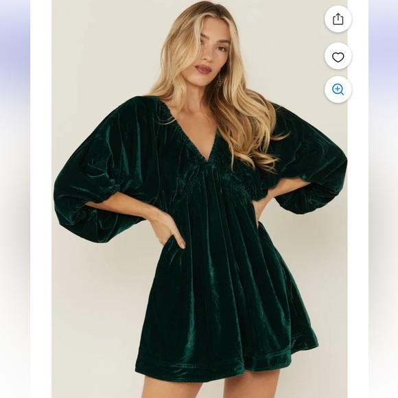 Free People Portia Velvet Mini Dress- XS - Picture 6 of 8